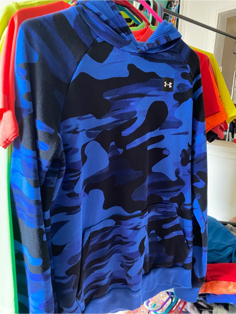 Under Armour Royal & Black Camo Pullover Hoodie